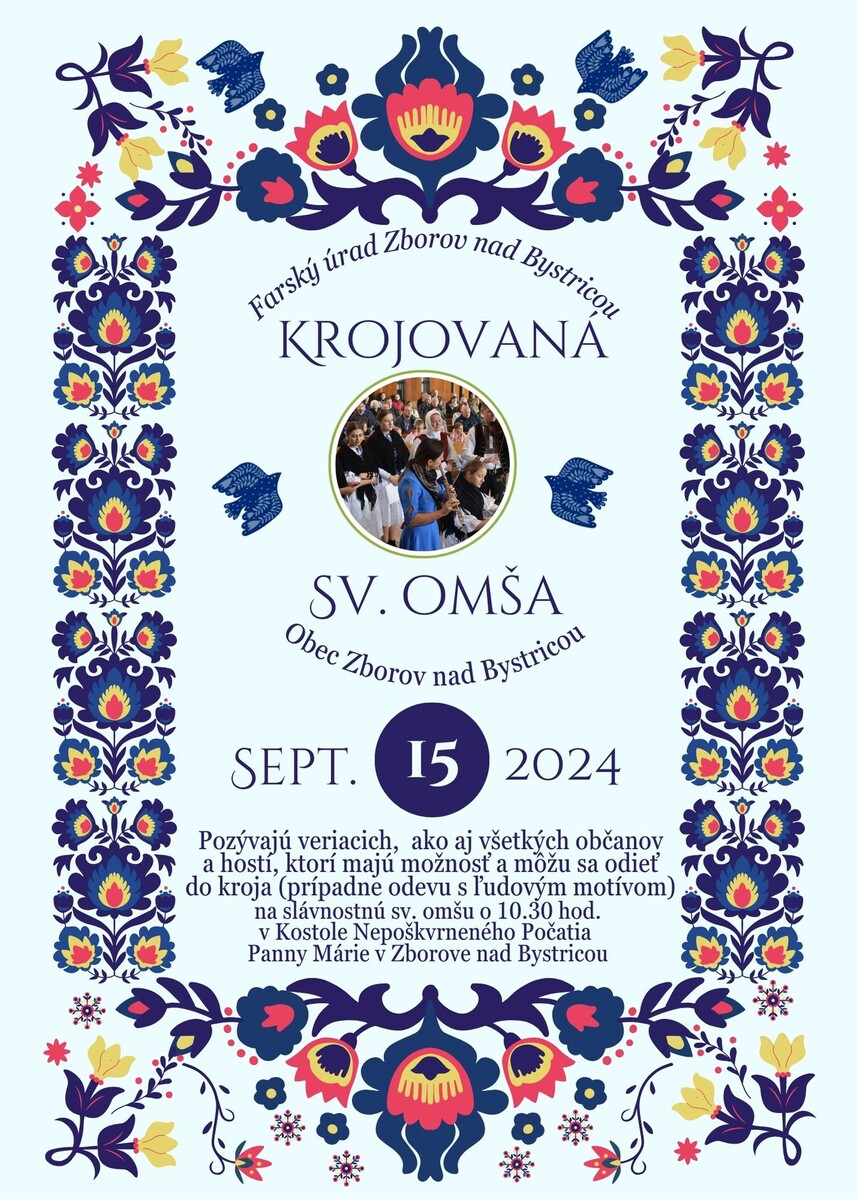Plagát krojovaná sv. omša