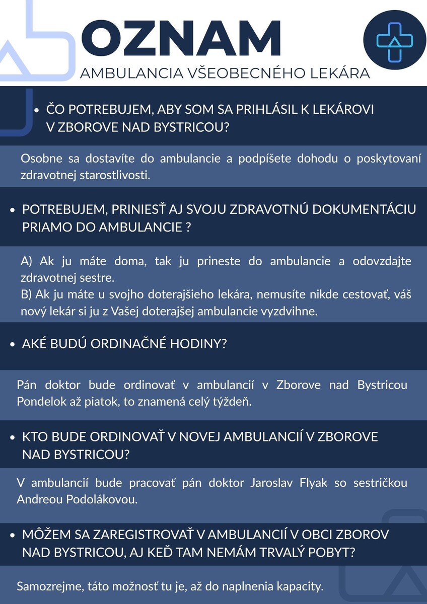 Oznam všeobecný lekár strana 2