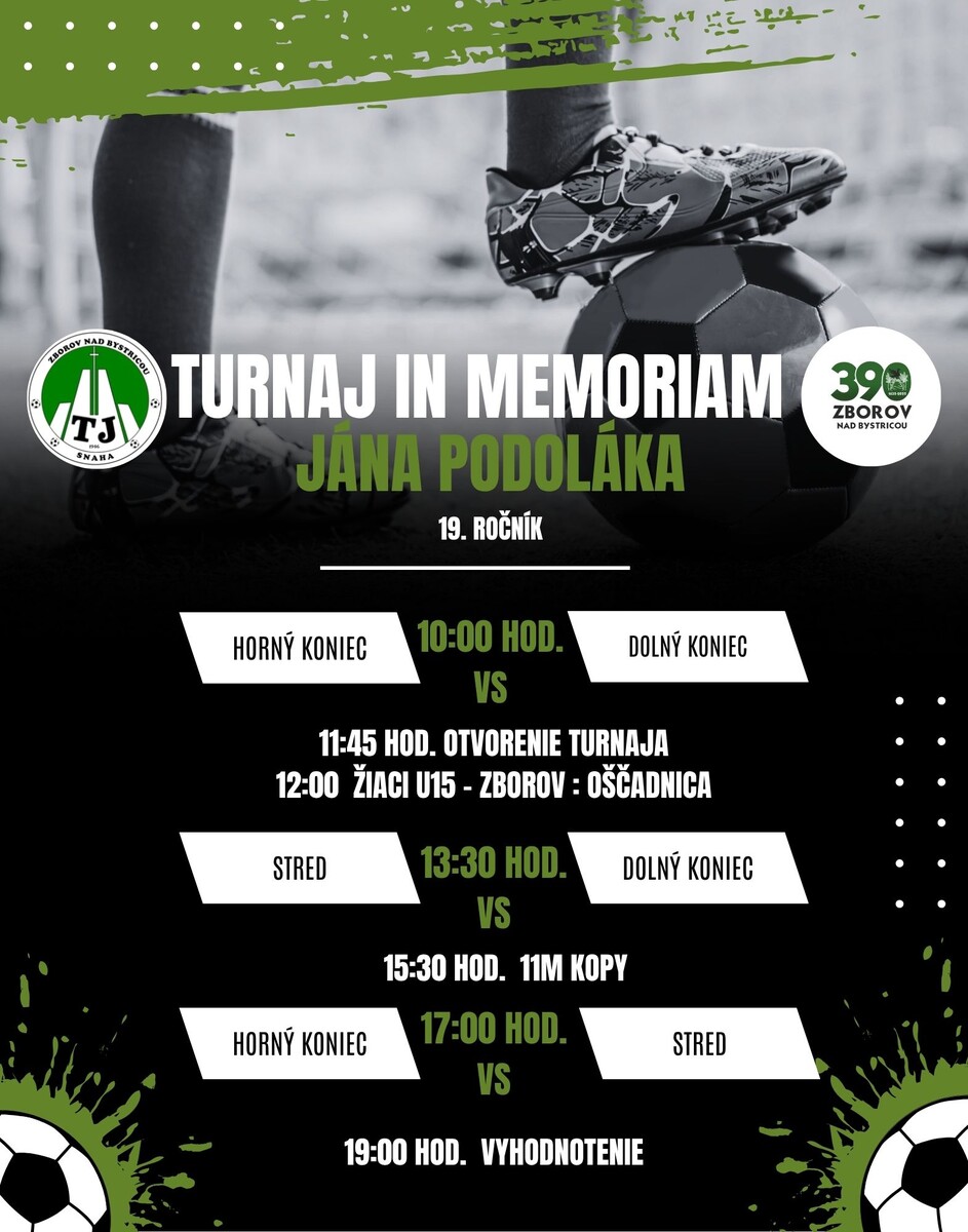 Plagát turnaj in memoriam program