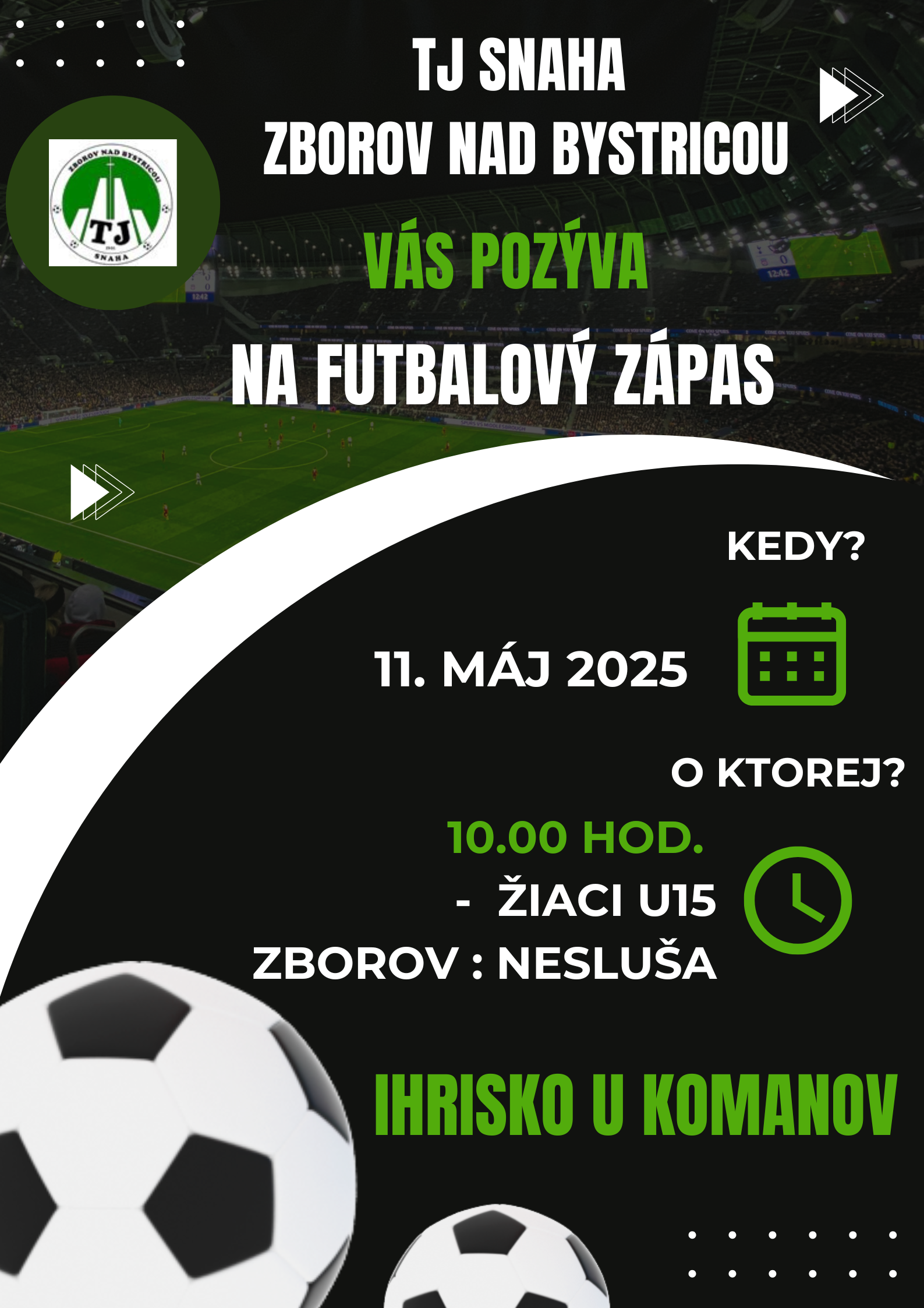 Green Modern Football Tournament Poster