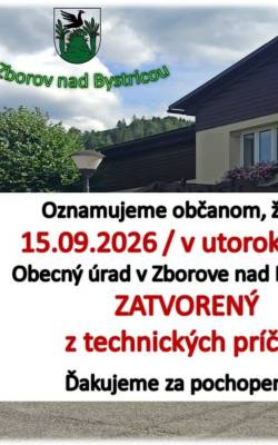 Oznam Obecného úradu 