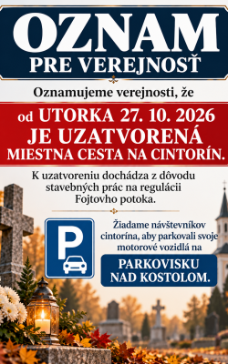 Oznámenie o zrušení prechodu cez cintorín