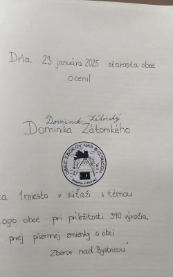 Zápis v kronike obce 