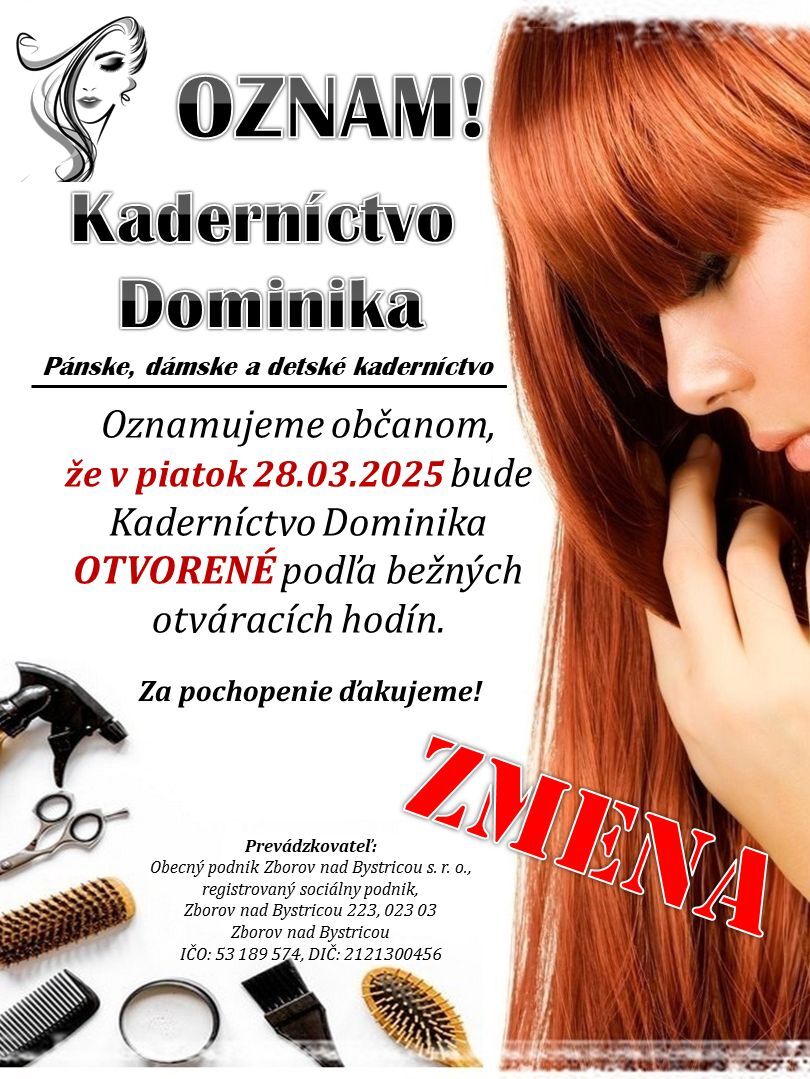 zatvorené kaderníctvo
