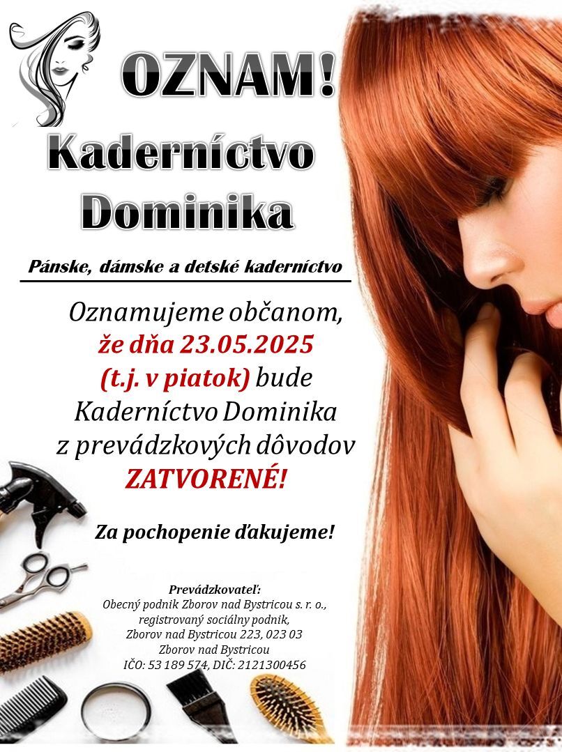zatvorené kaderníctvo